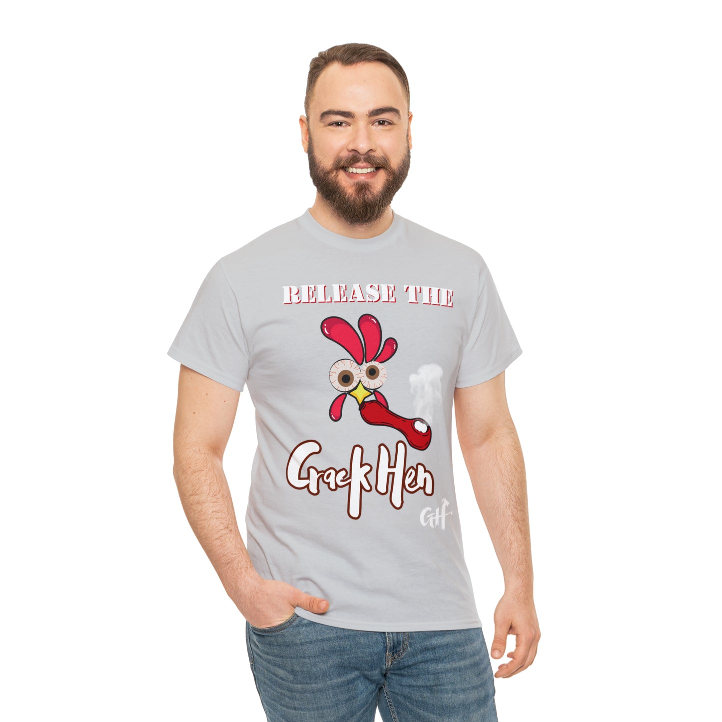 "Release the Crack Hen" One Sided Gildan 5000 Unisex Heavy Cotton Tee (Printed on Front)