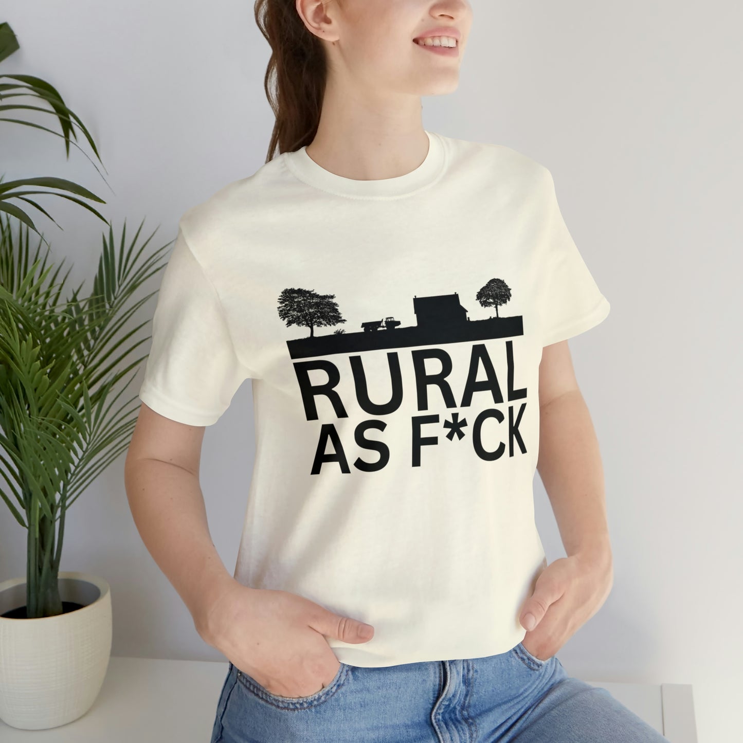 "Rural AF" One Sided Unisex Jersey Short Sleeve Tee (Printed on Front)