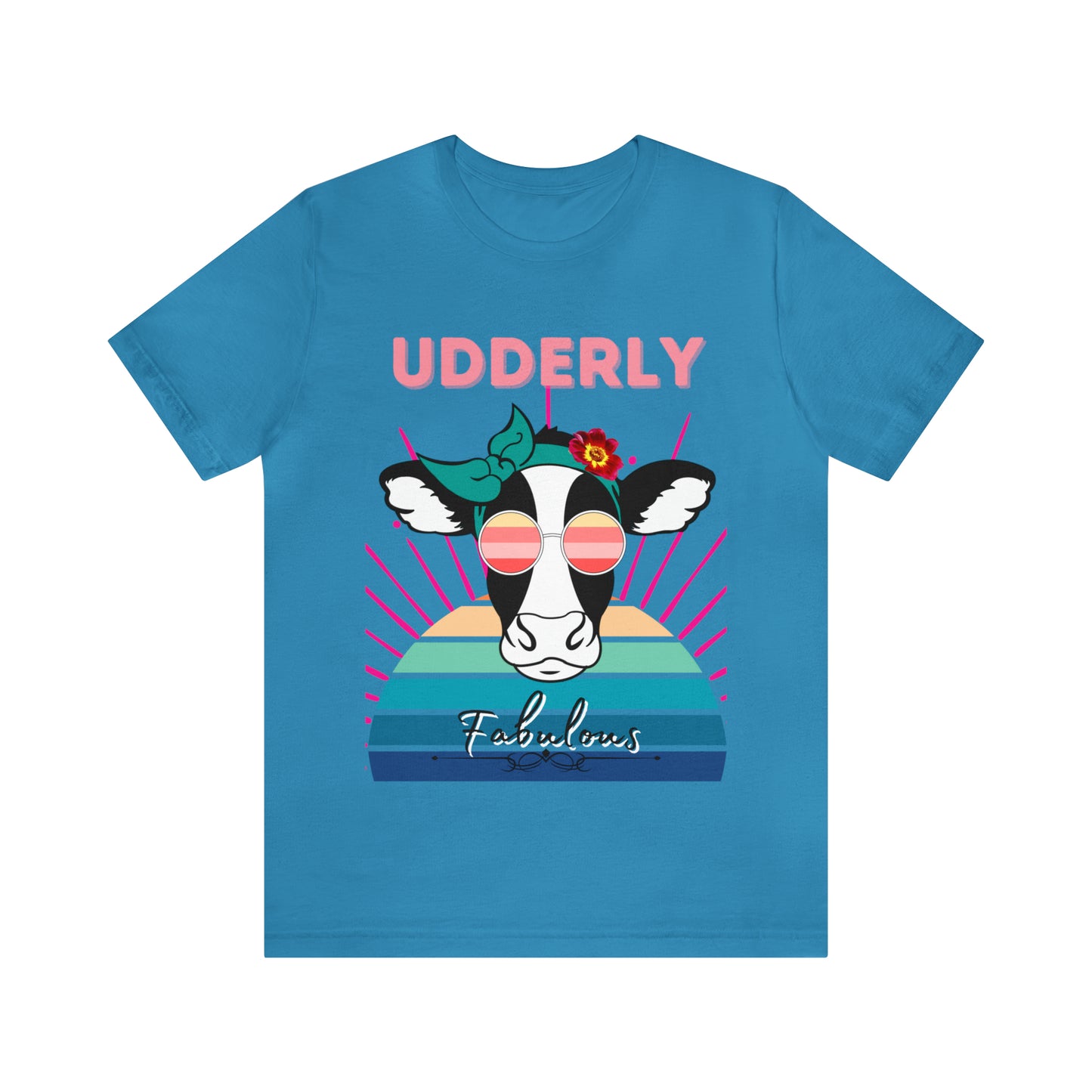 Udderly Fabulous Cow One Sided Unisex Jersey Short Sleeve Tee (Printed on front)