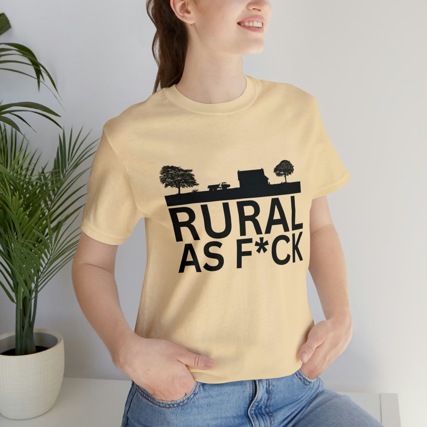 "Rural AF" One Sided Unisex Jersey Short Sleeve Tee (Printed on Front)