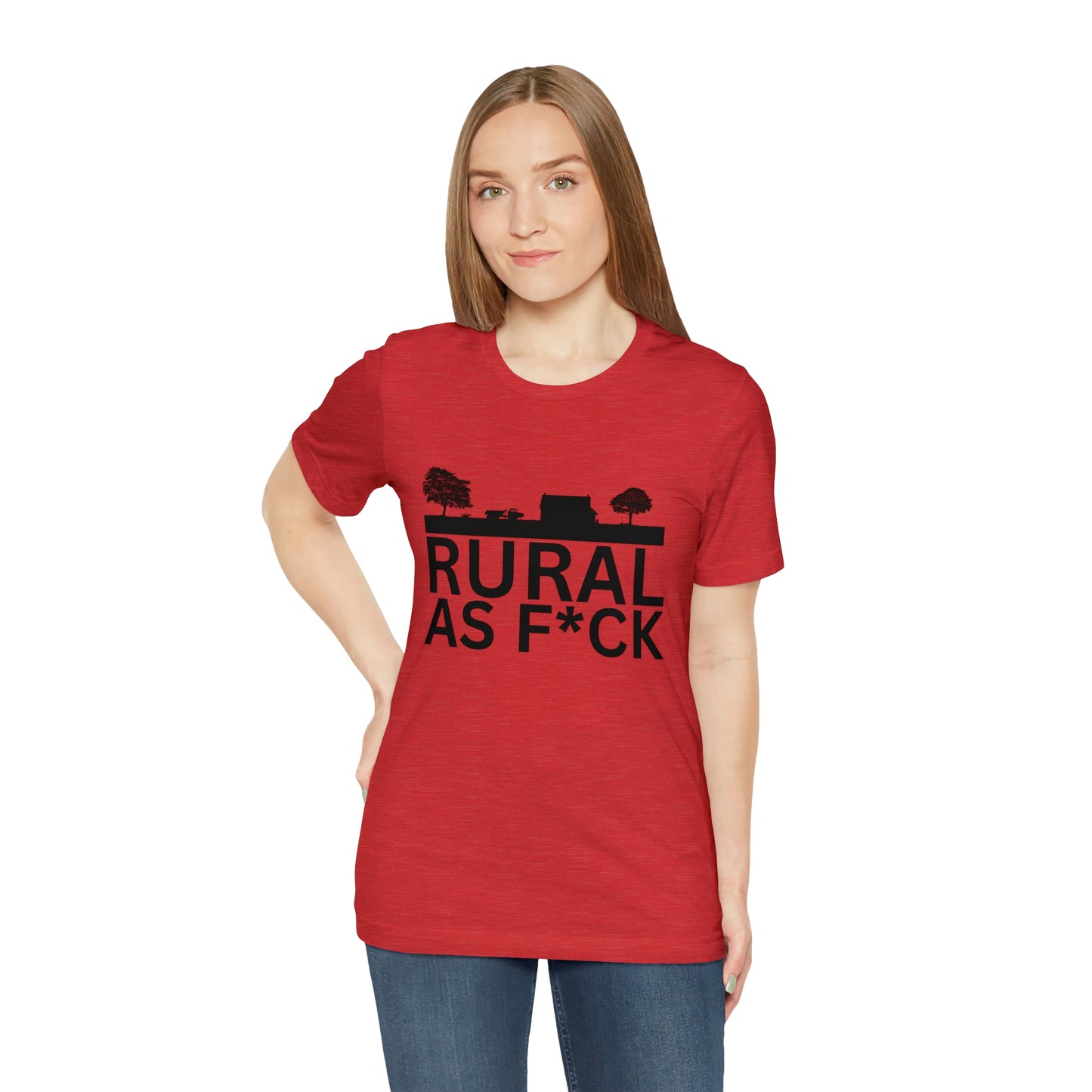 "Rural AF" One Sided Unisex Jersey Short Sleeve Tee (Printed on Front)