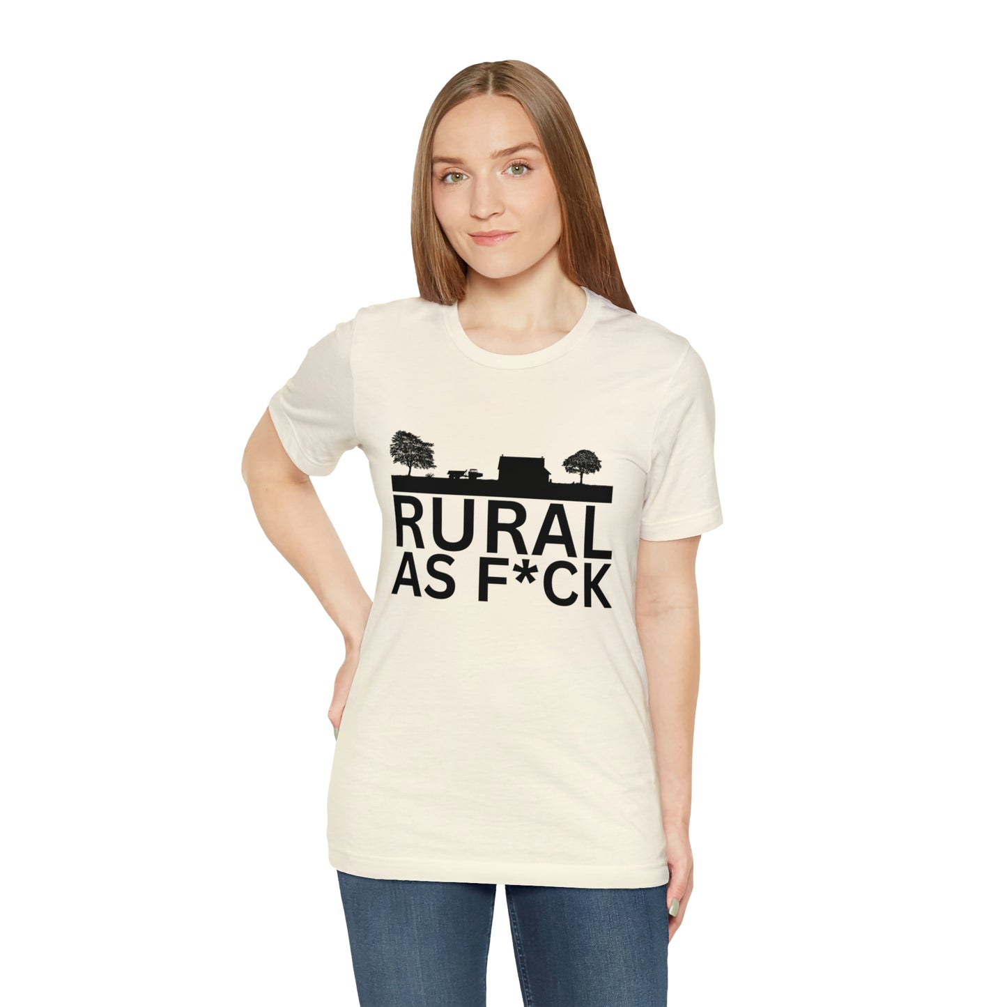 "Rural AF" One Sided Unisex Jersey Short Sleeve Tee (Printed on Front)