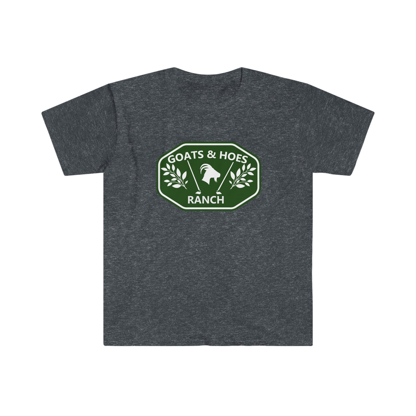 "Goats &Hoes Ranch" One Sided Unisex Softstyle T-Shirt - Printed on Front