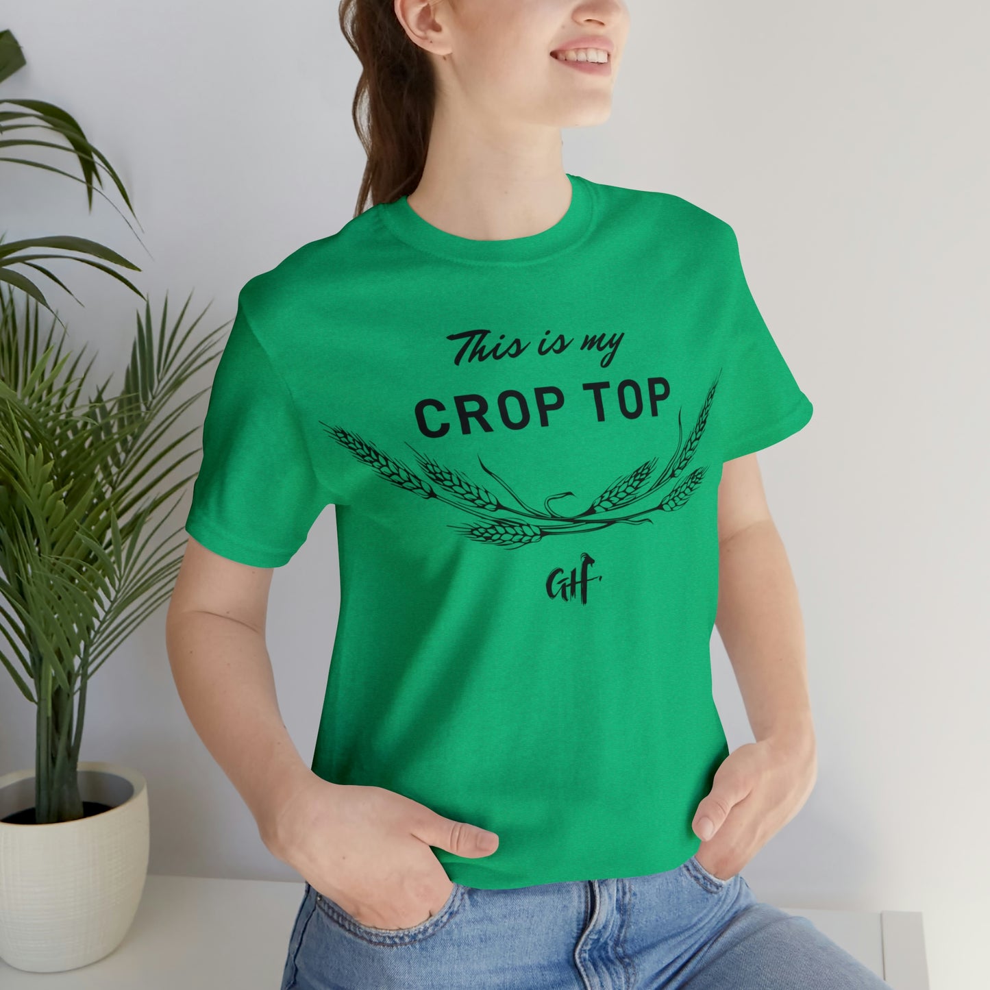 "This is my Crop Top" One Sided Unisex Jersey Short Sleeve Tee (Printed on Front)