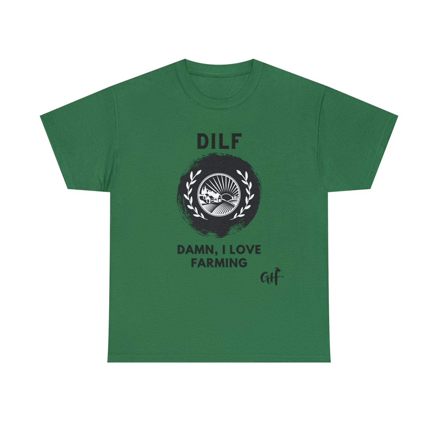 "DILF" One Sided Unisex Heavy Cotton Tee- Printed on Front