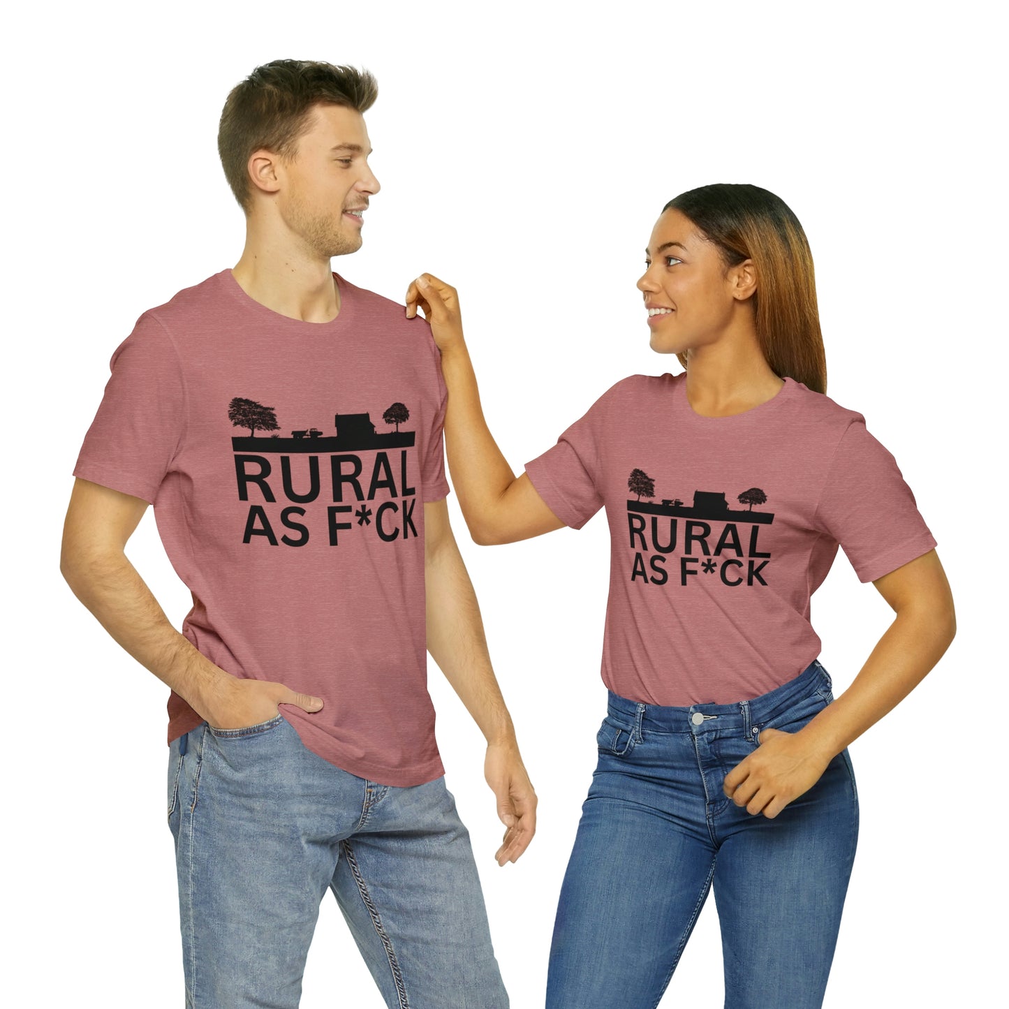 "Rural AF" One Sided Unisex Jersey Short Sleeve Tee (Printed on Front)