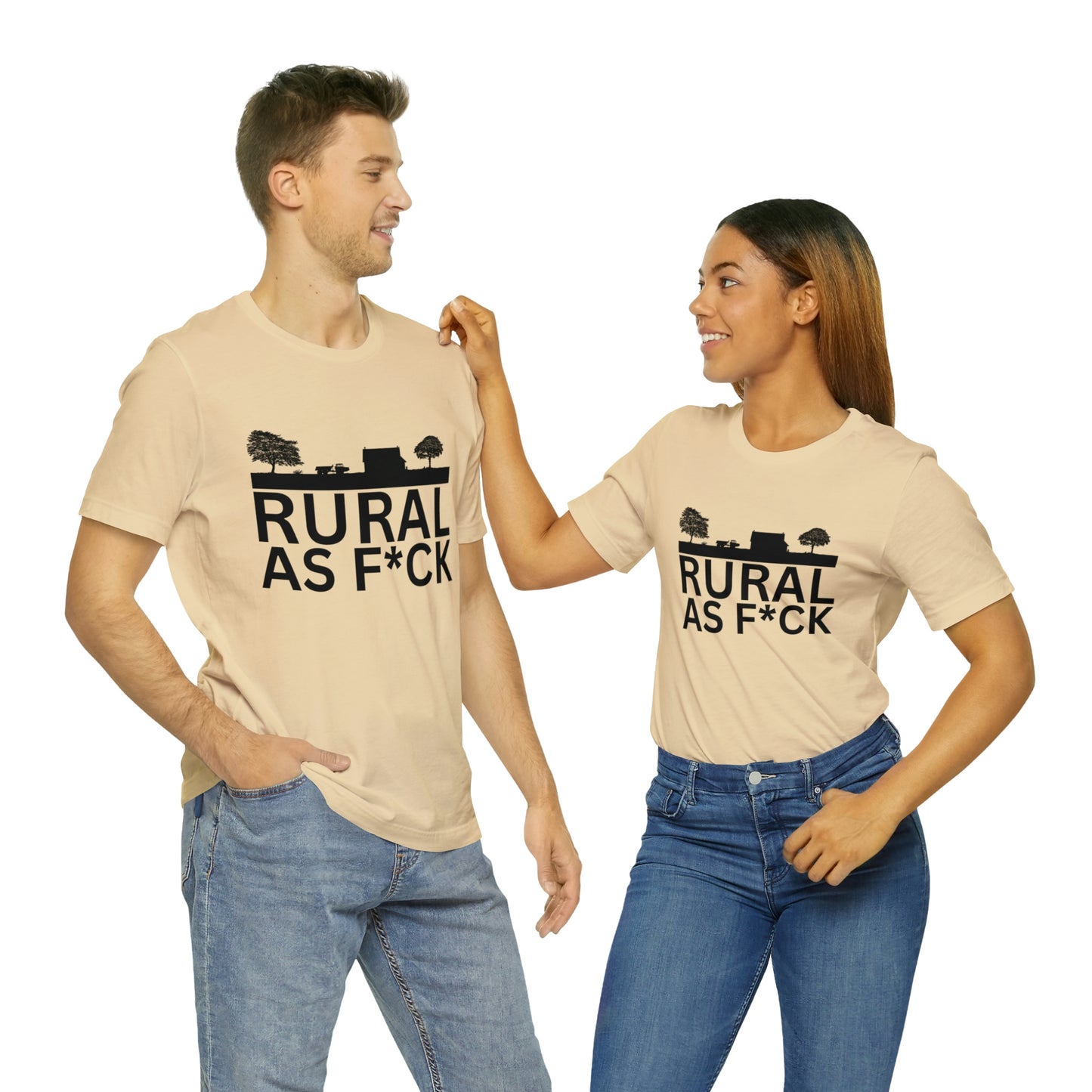 "Rural AF" One Sided Unisex Jersey Short Sleeve Tee (Printed on Front)