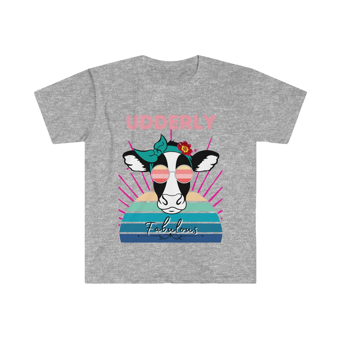 Udderly Fabulous Cow One Sided Unisex Softstyle T-Shirt (Printed on Front)