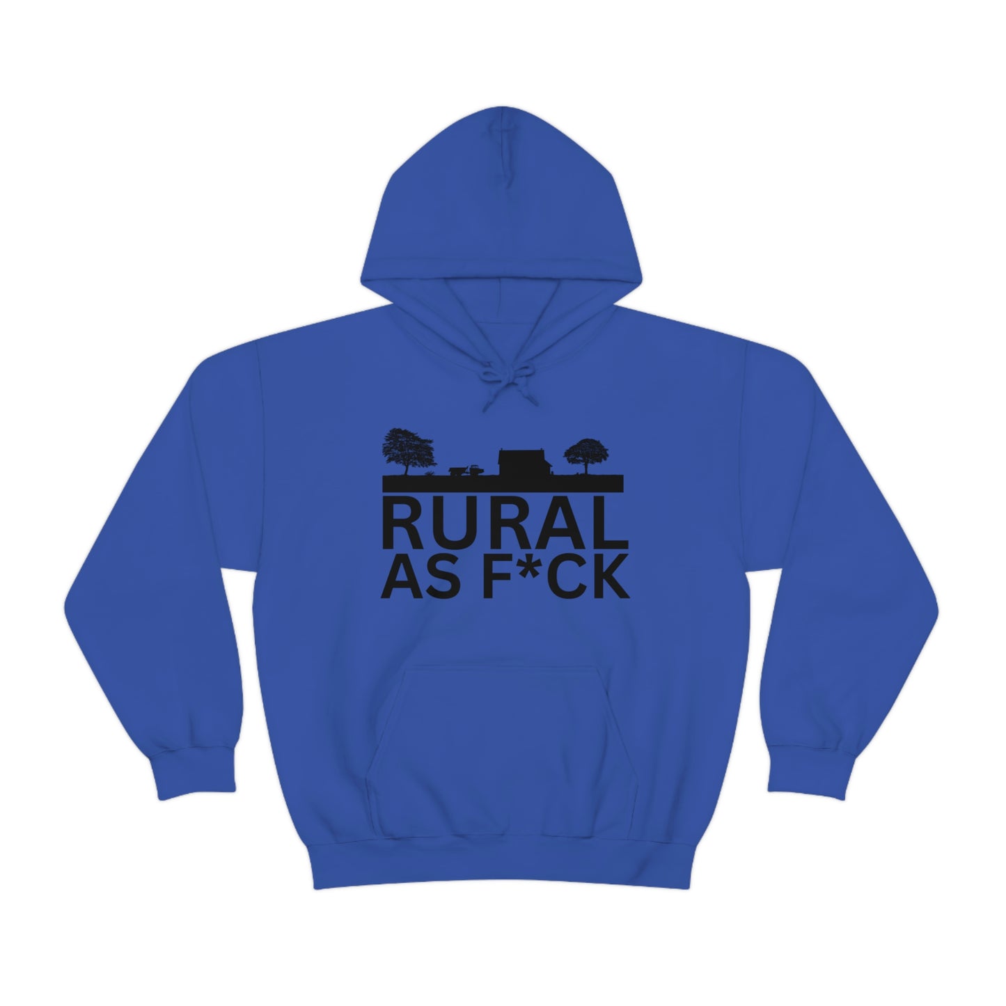 Funny Farming Hoodie Unisex Heavy Blend™ Hooded Sweatshirt Rural AF (Printed on Front)