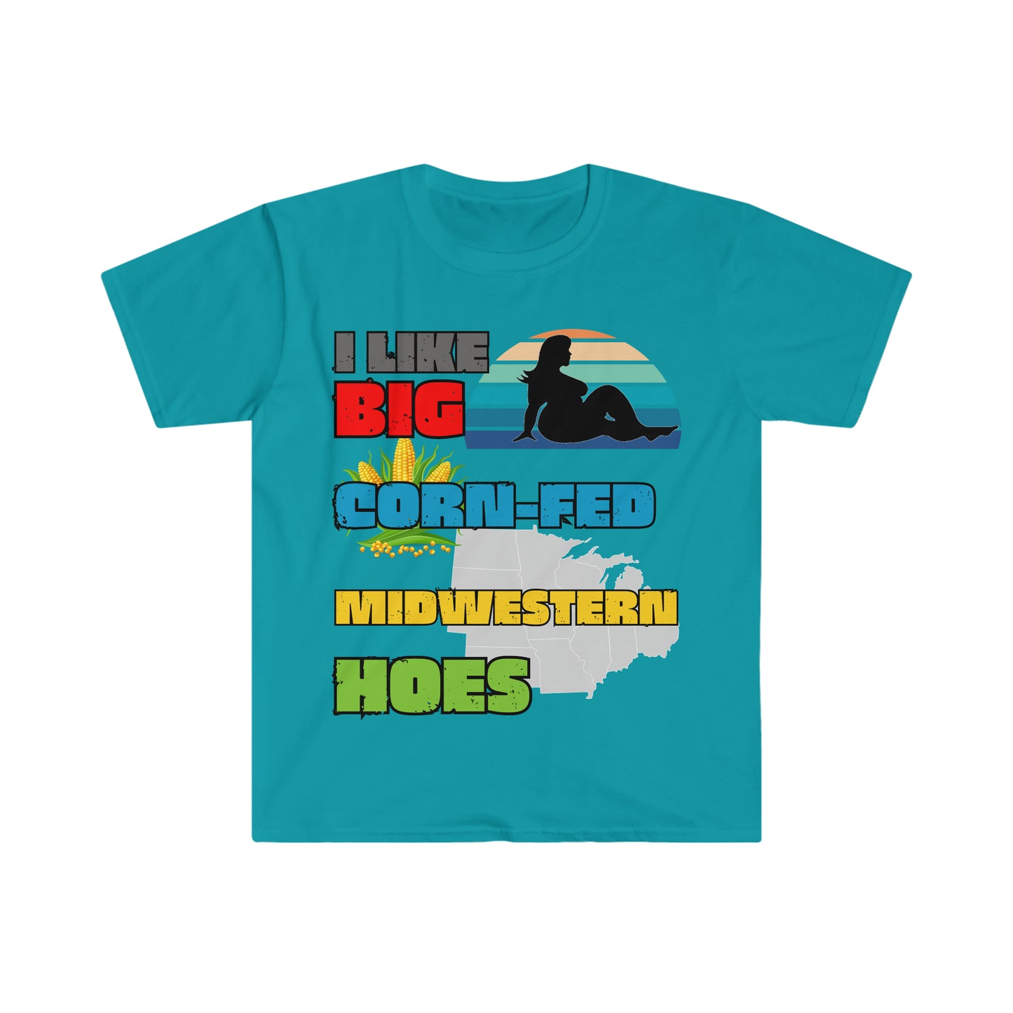 Midwestern Hoes One Sided Unisex Softstyle T-Shirt (Printed on Front)