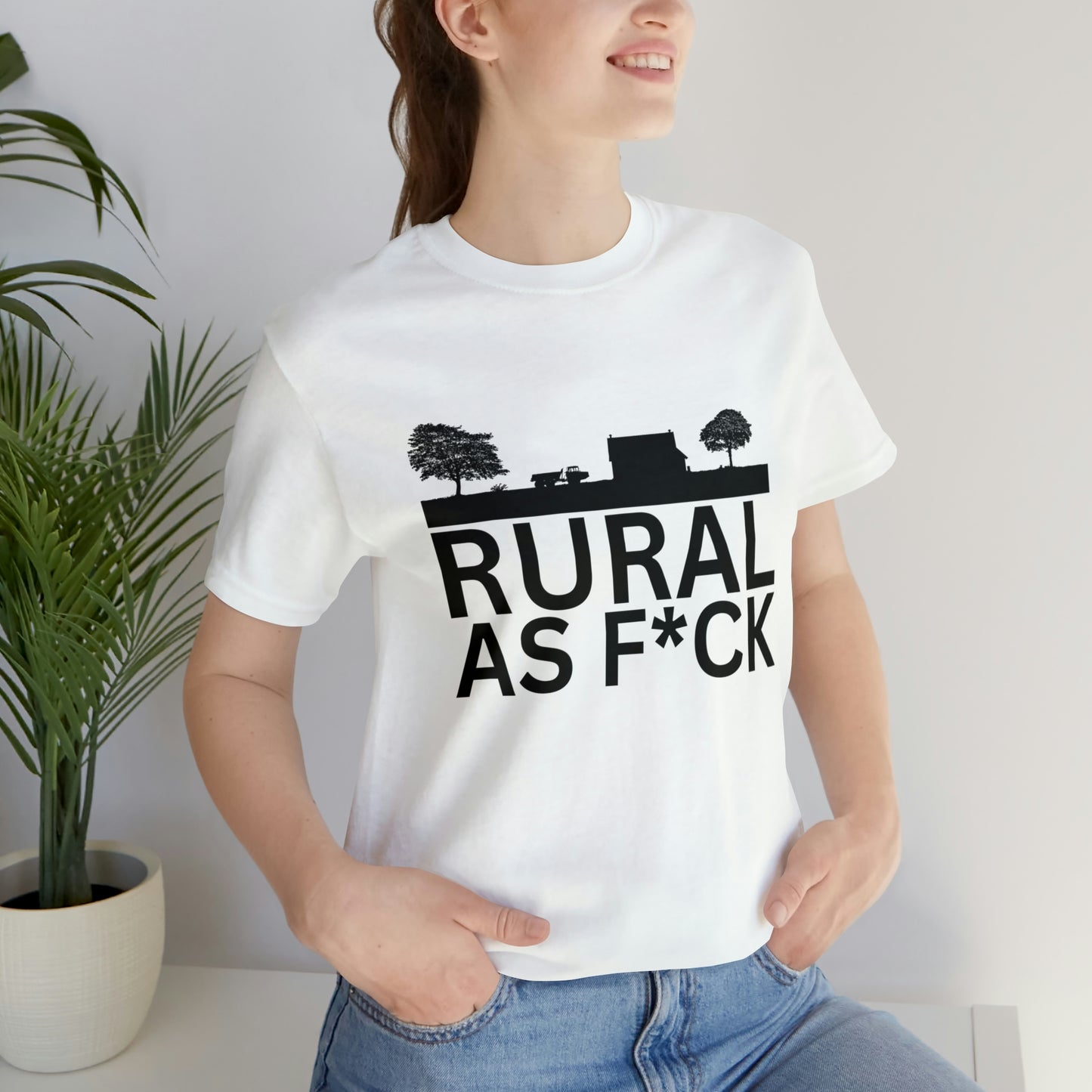 "Rural AF" One Sided Unisex Jersey Short Sleeve Tee (Printed on Front)