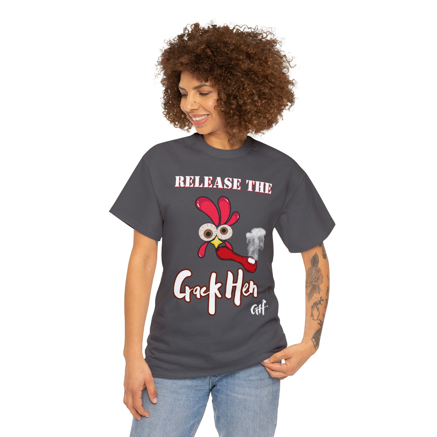 "Release the Crack Hen" One Sided Gildan 5000 Unisex Heavy Cotton Tee (Printed on Front)