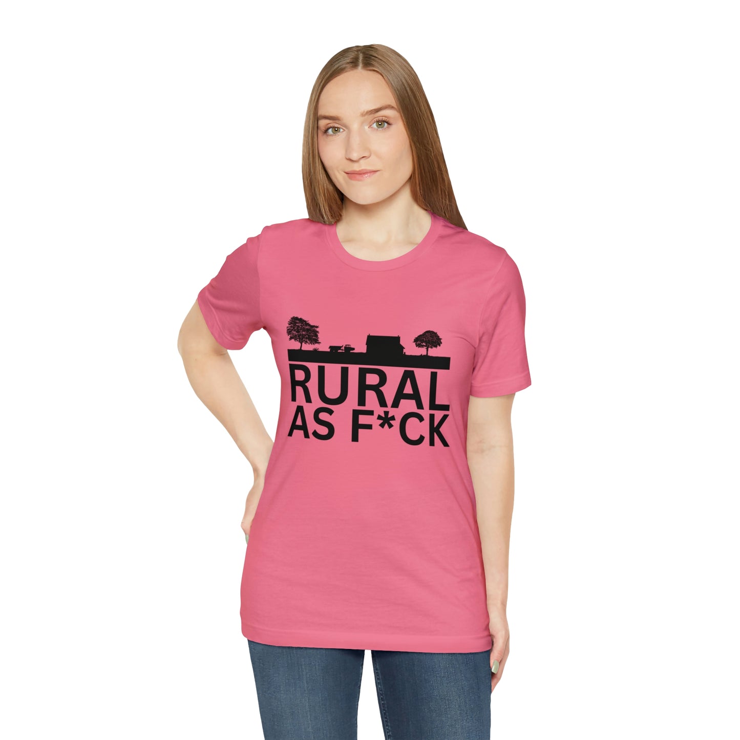 "Rural AF" One Sided Unisex Jersey Short Sleeve Tee (Printed on Front)