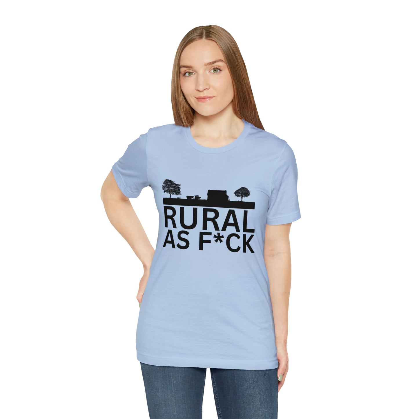 "Rural AF" One Sided Unisex Jersey Short Sleeve Tee (Printed on Front)