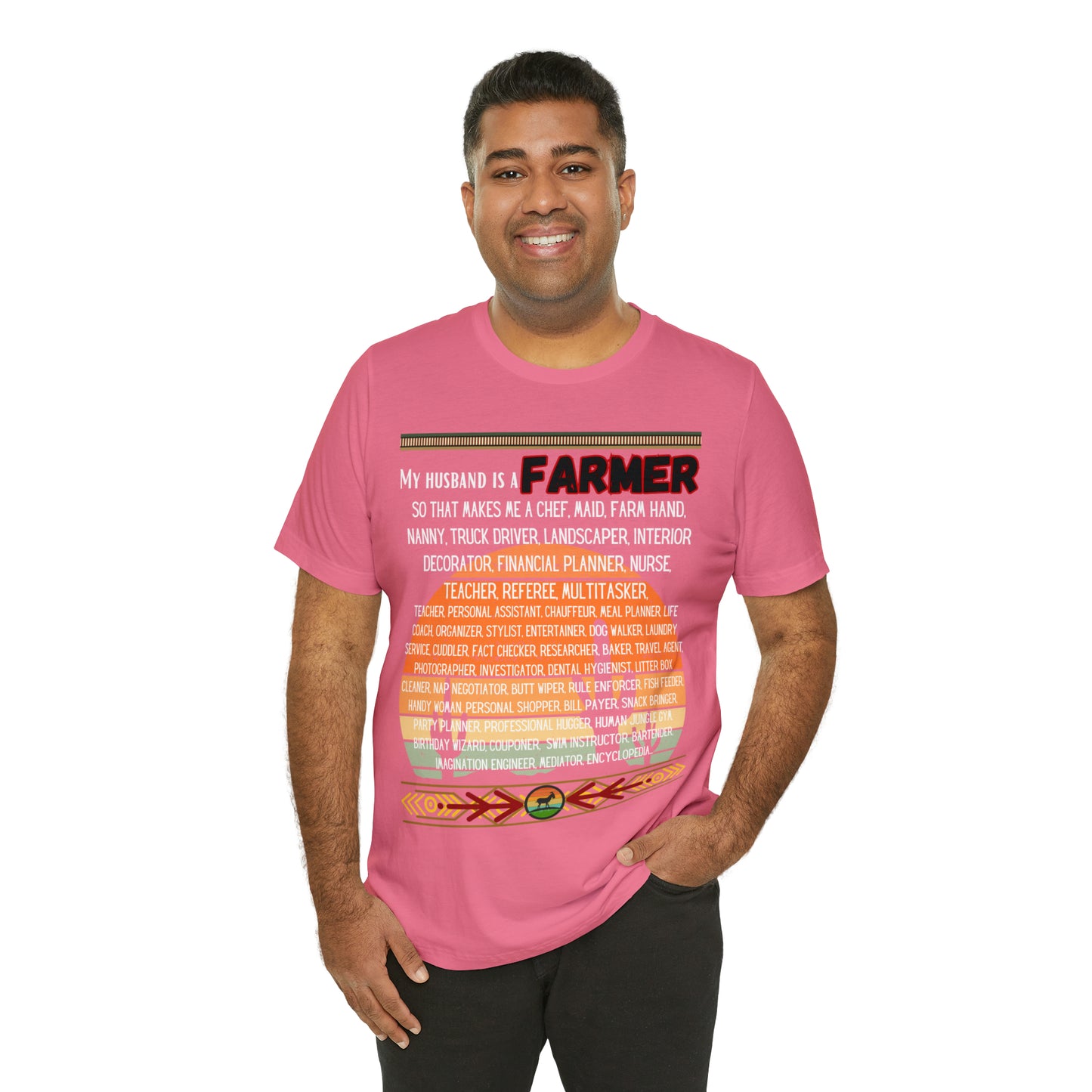Farmer's Wife (Black Lettering) One Sided Unisex Jersey Short Sleeve Tee (Printed on Front)
