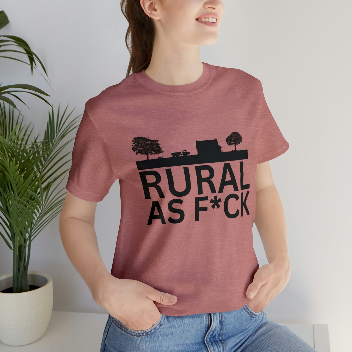 "Rural AF" One Sided Unisex Jersey Short Sleeve Tee (Printed on Front)