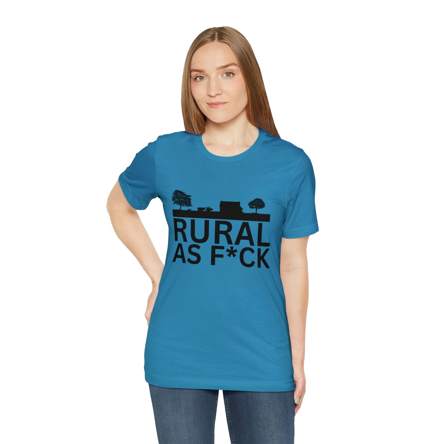 "Rural AF" One Sided Unisex Jersey Short Sleeve Tee (Printed on Front)