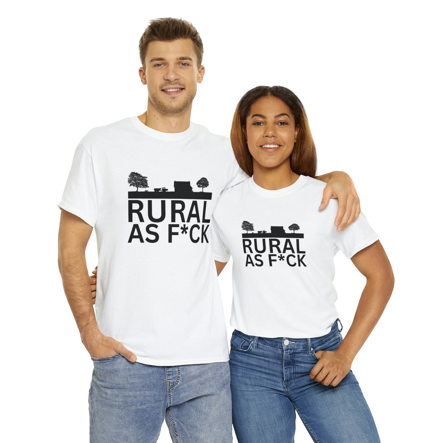 "Rural AF" One sided Gildan 5000 Unisex Heavy Cotton Tee (Printed on Front)