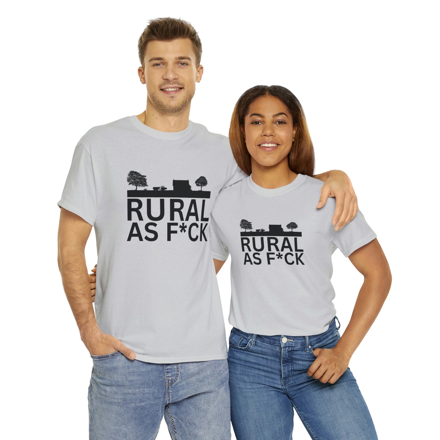 "Rural AF" One sided Gildan 5000 Unisex Heavy Cotton Tee (Printed on Front)