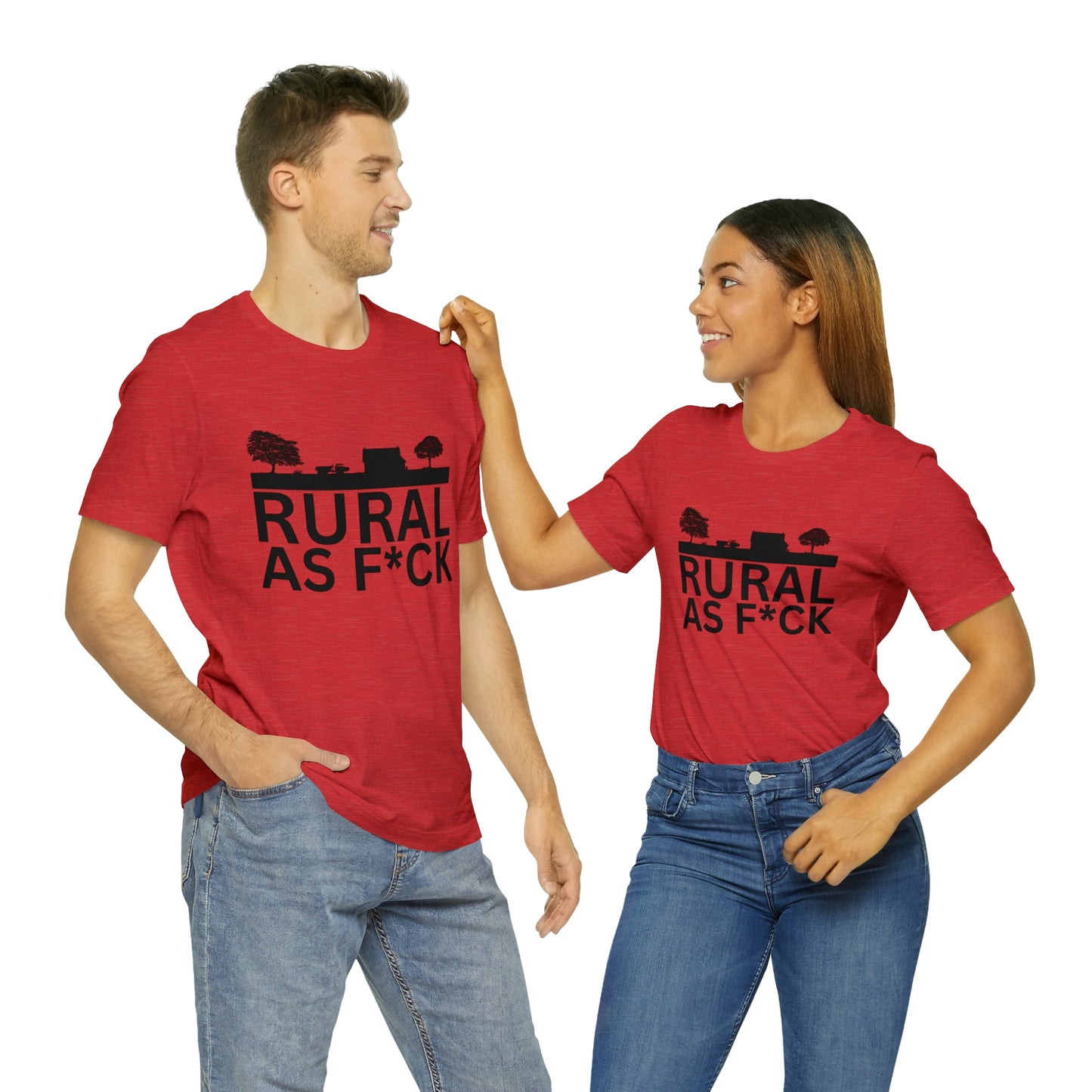 "Rural AF" One Sided Unisex Jersey Short Sleeve Tee (Printed on Front)