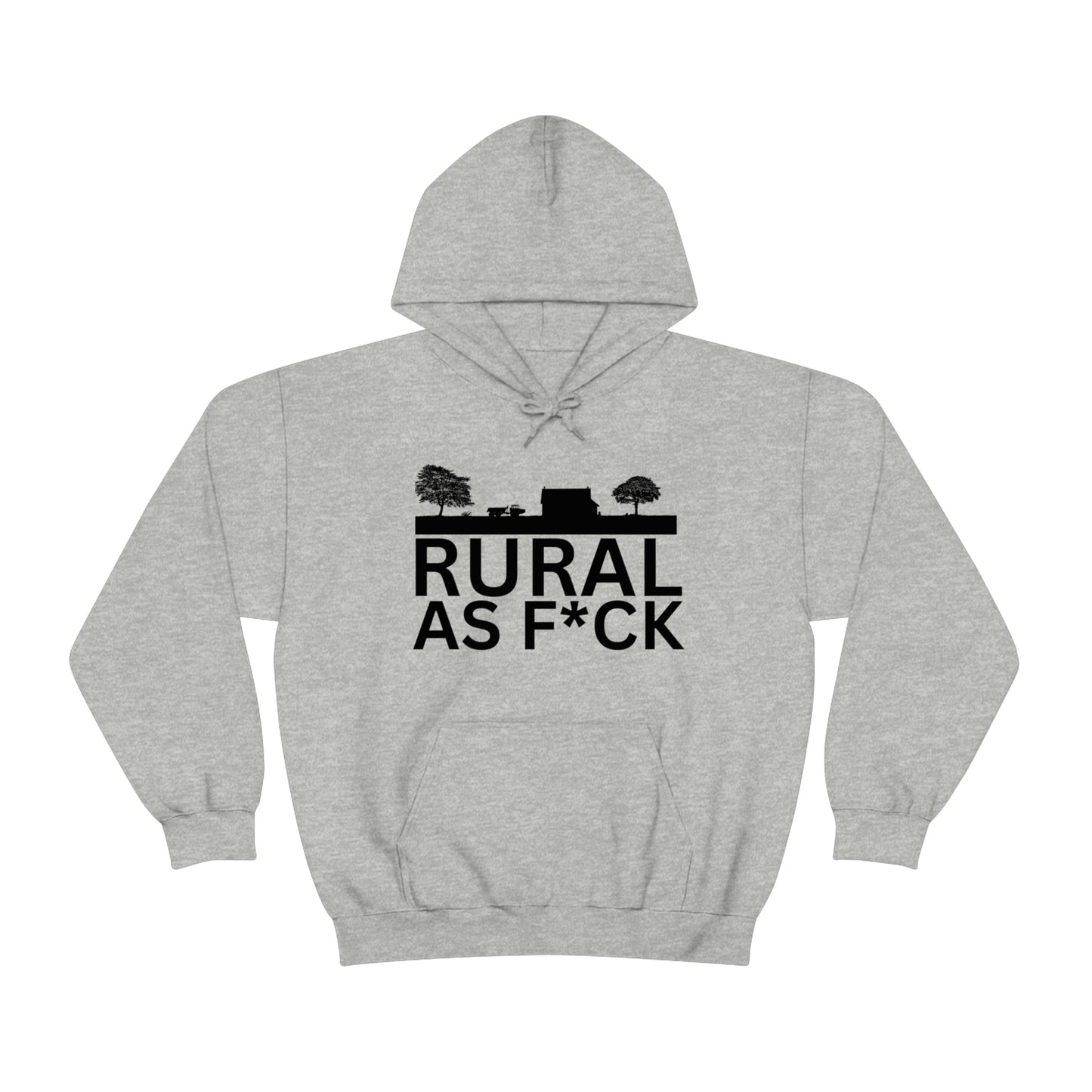 Funny Farming Hoodie Unisex Heavy Blend™ Hooded Sweatshirt Rural AF (Printed on Front)