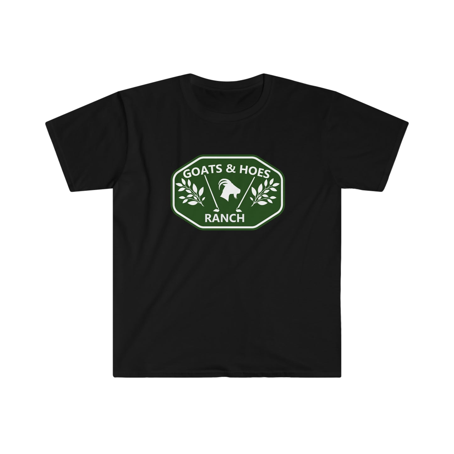 "Goats &Hoes Ranch" One Sided Unisex Softstyle T-Shirt - Printed on Front