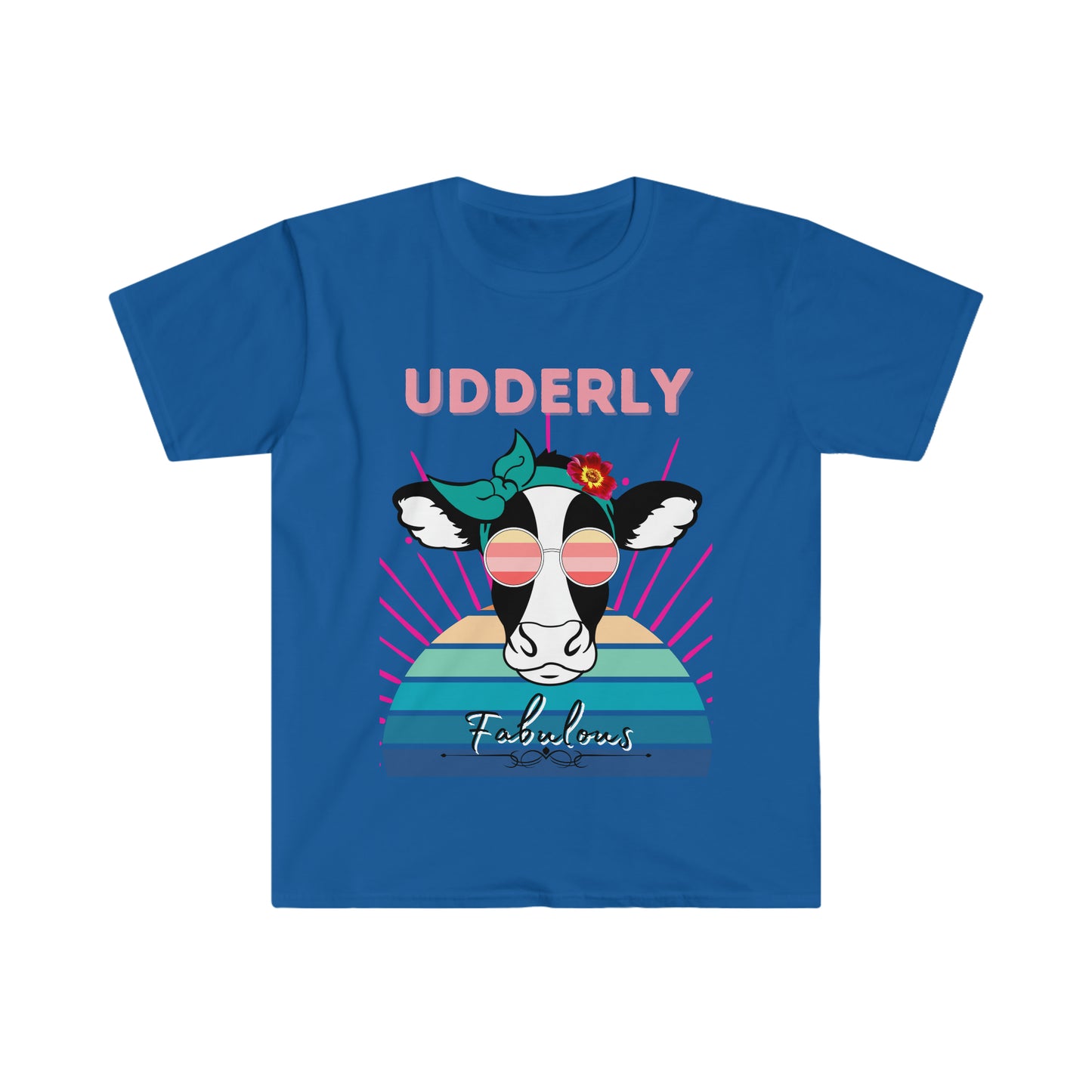 Udderly Fabulous Cow One Sided Unisex Softstyle T-Shirt (Printed on Front)