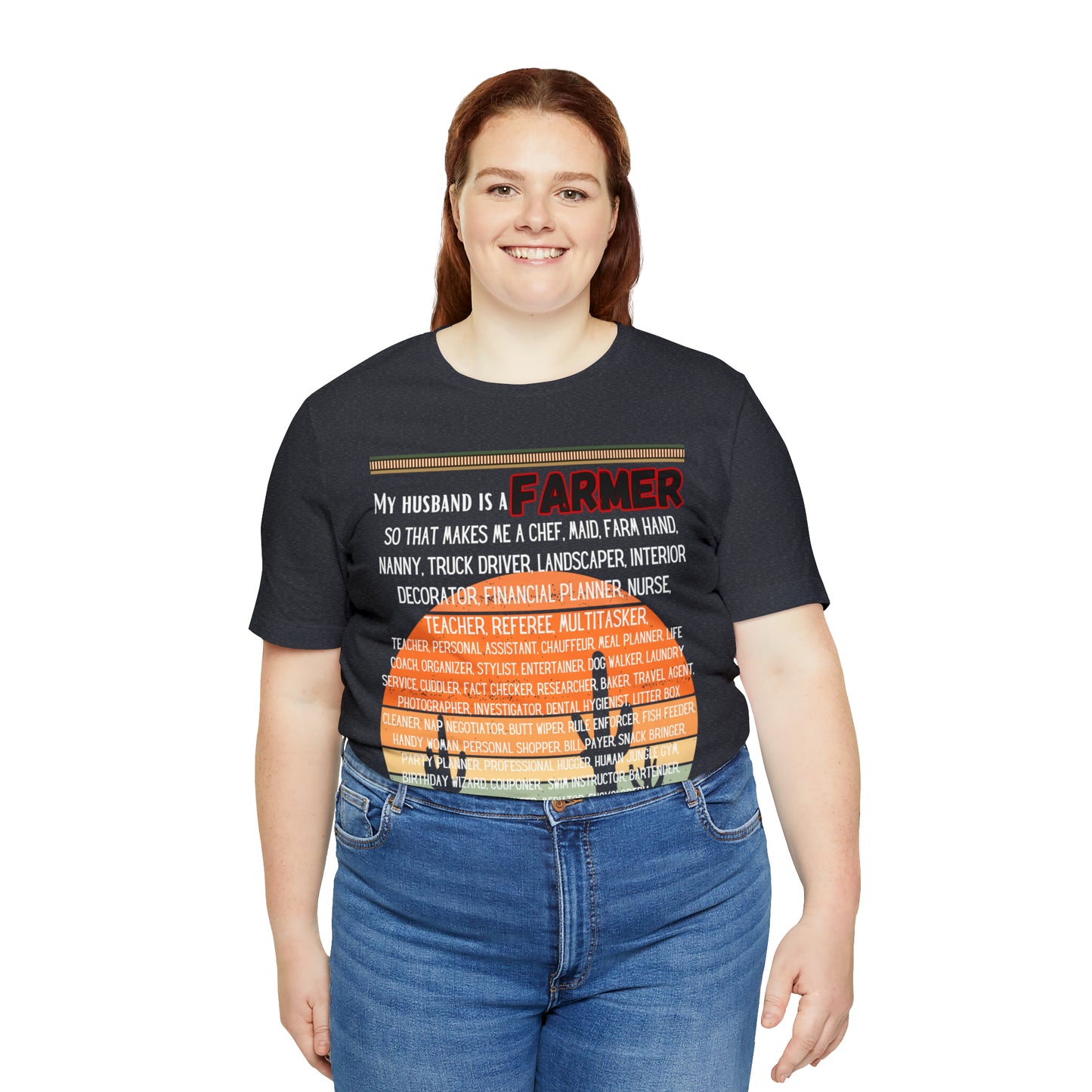 Farmer's Wife (Black Lettering) One Sided Unisex Jersey Short Sleeve Tee (Printed on Front)
