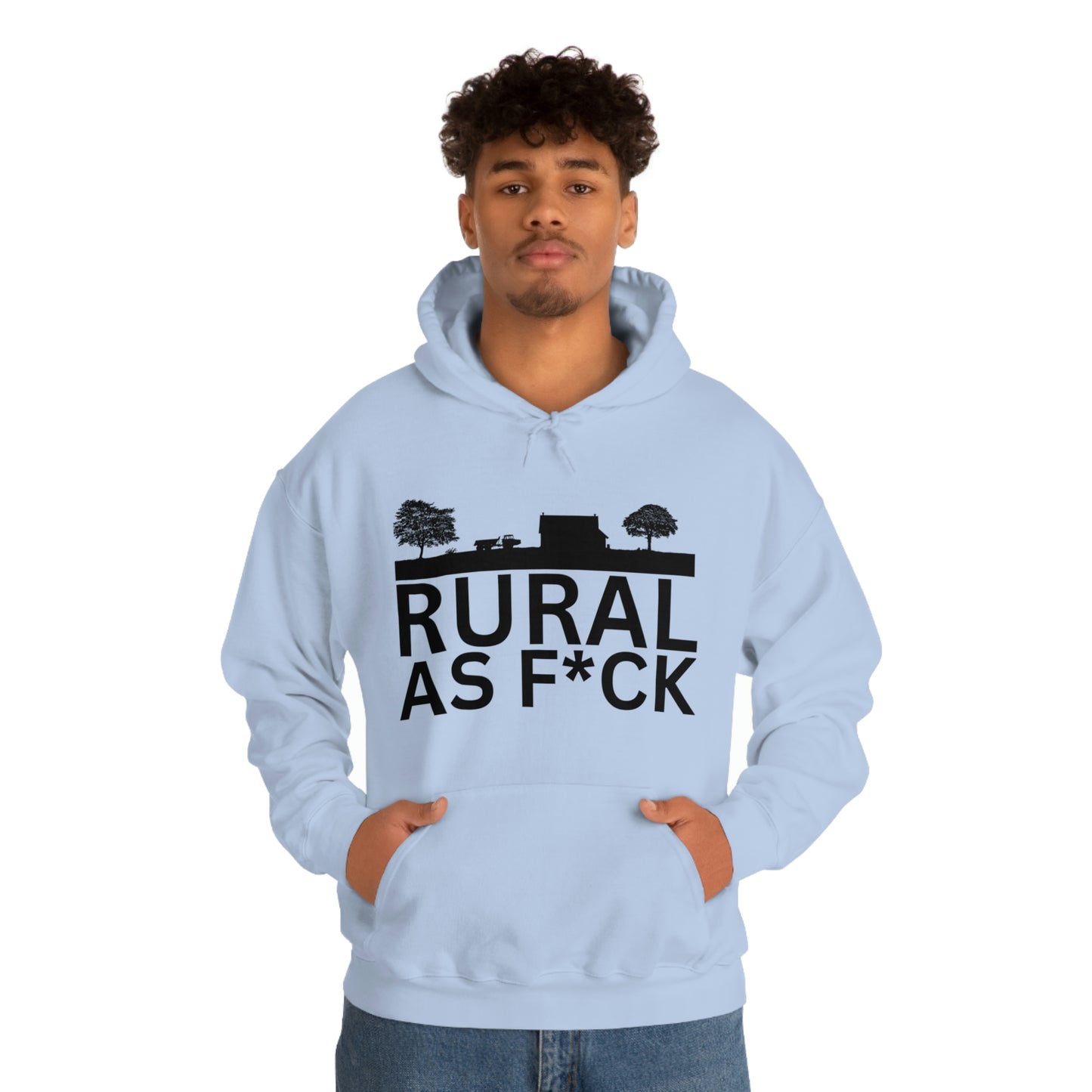 Funny Farming Hoodie Unisex Heavy Blend™ Hooded Sweatshirt Rural AF (Printed on Front)