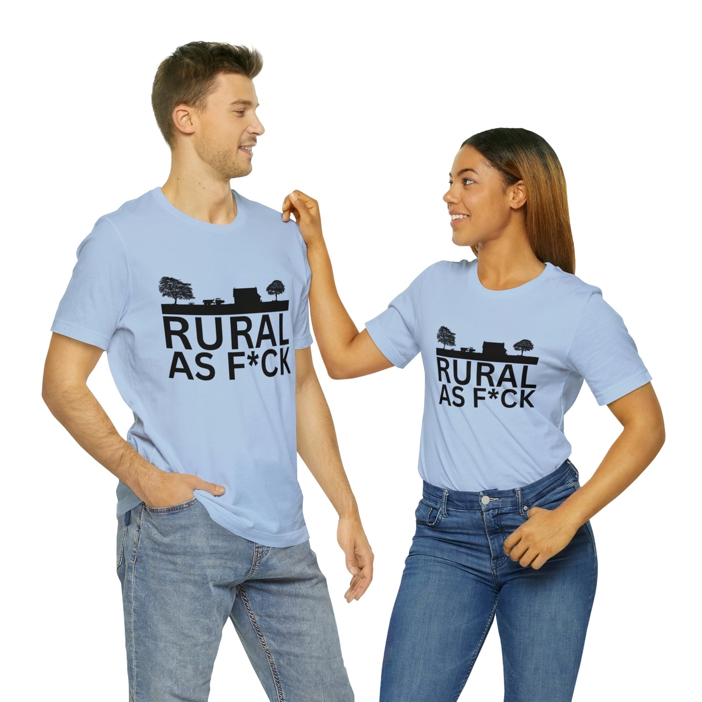 "Rural AF" One Sided Unisex Jersey Short Sleeve Tee (Printed on Front)