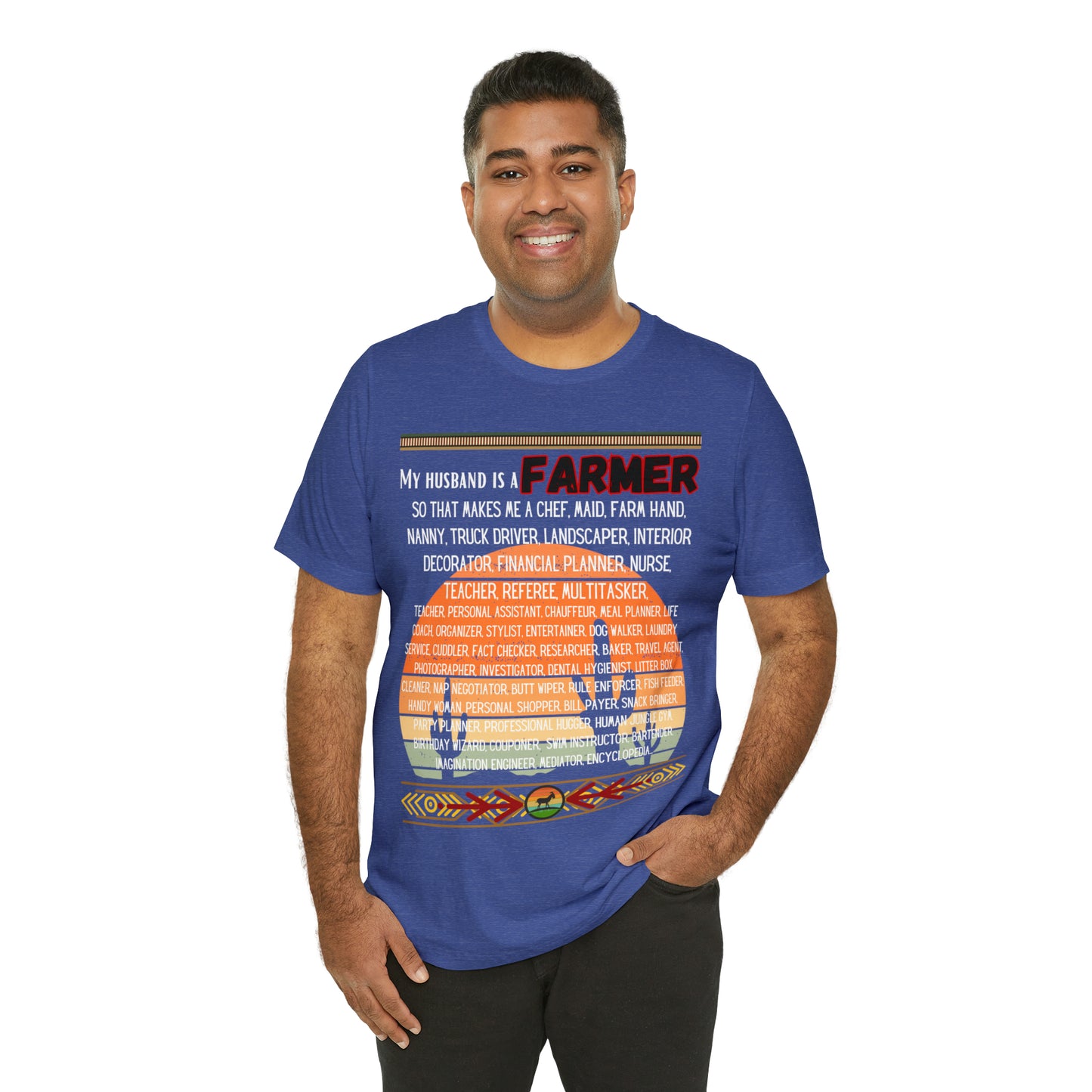 Farmer's Wife (Black Lettering) One Sided Unisex Jersey Short Sleeve Tee (Printed on Front)