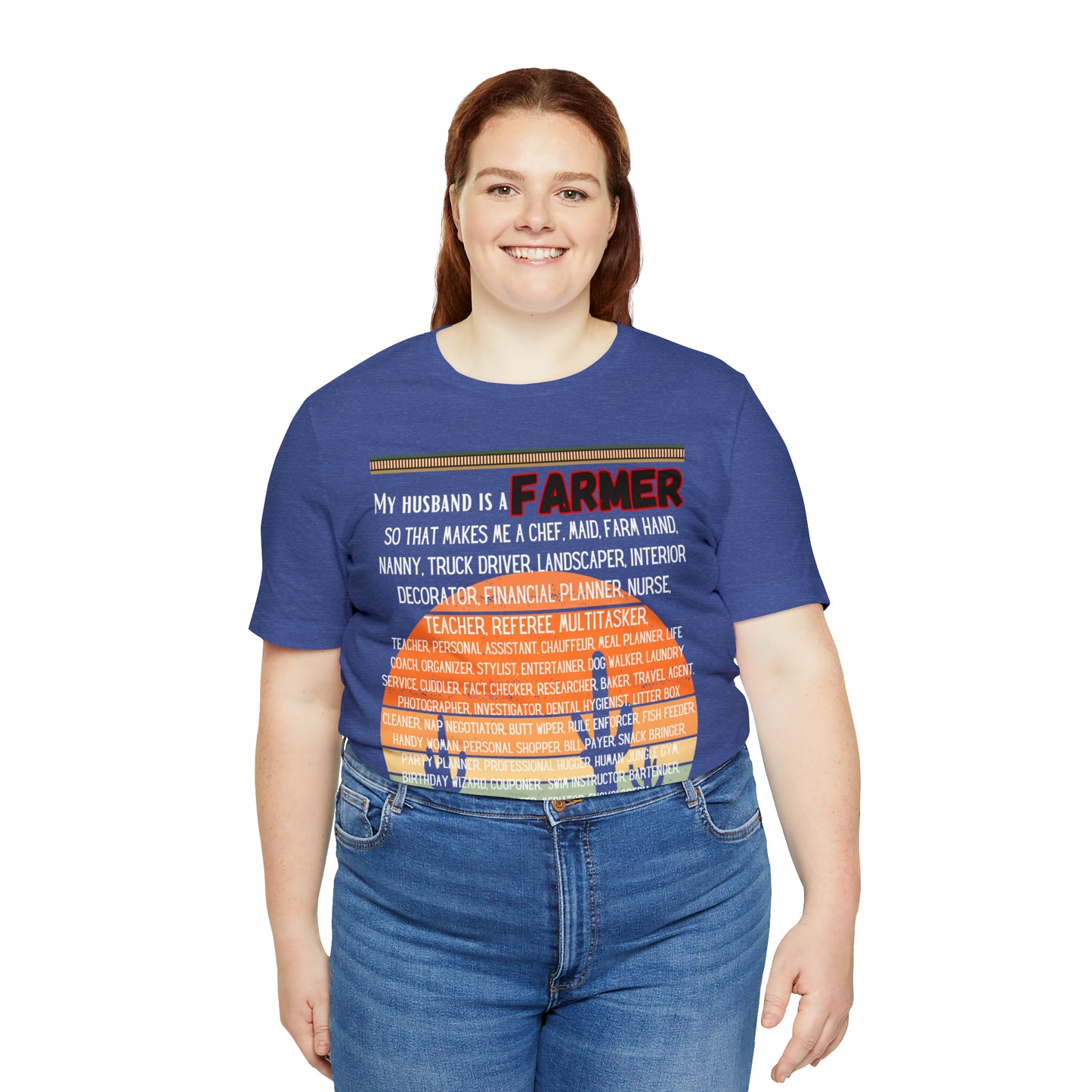 Farmer's Wife (Black Lettering) One Sided Unisex Jersey Short Sleeve Tee (Printed on Front)