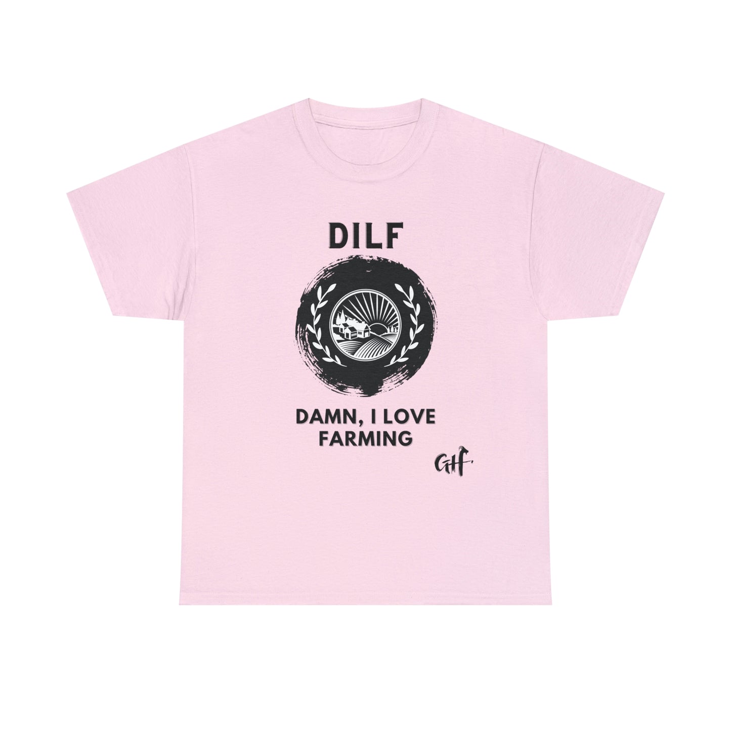 "DILF" One Sided Unisex Heavy Cotton Tee- Printed on Front