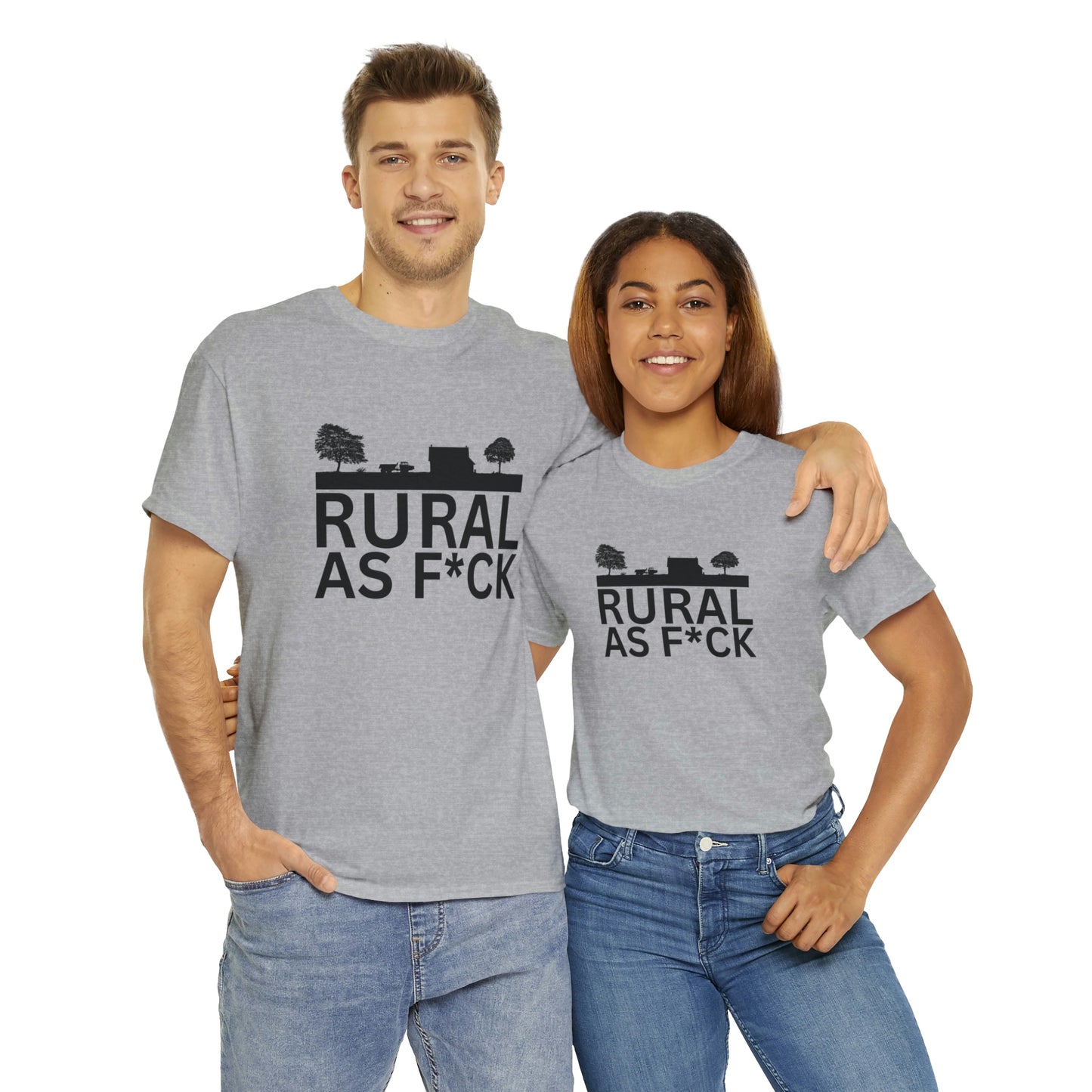 "Rural AF" One sided Gildan 5000 Unisex Heavy Cotton Tee (Printed on Front)