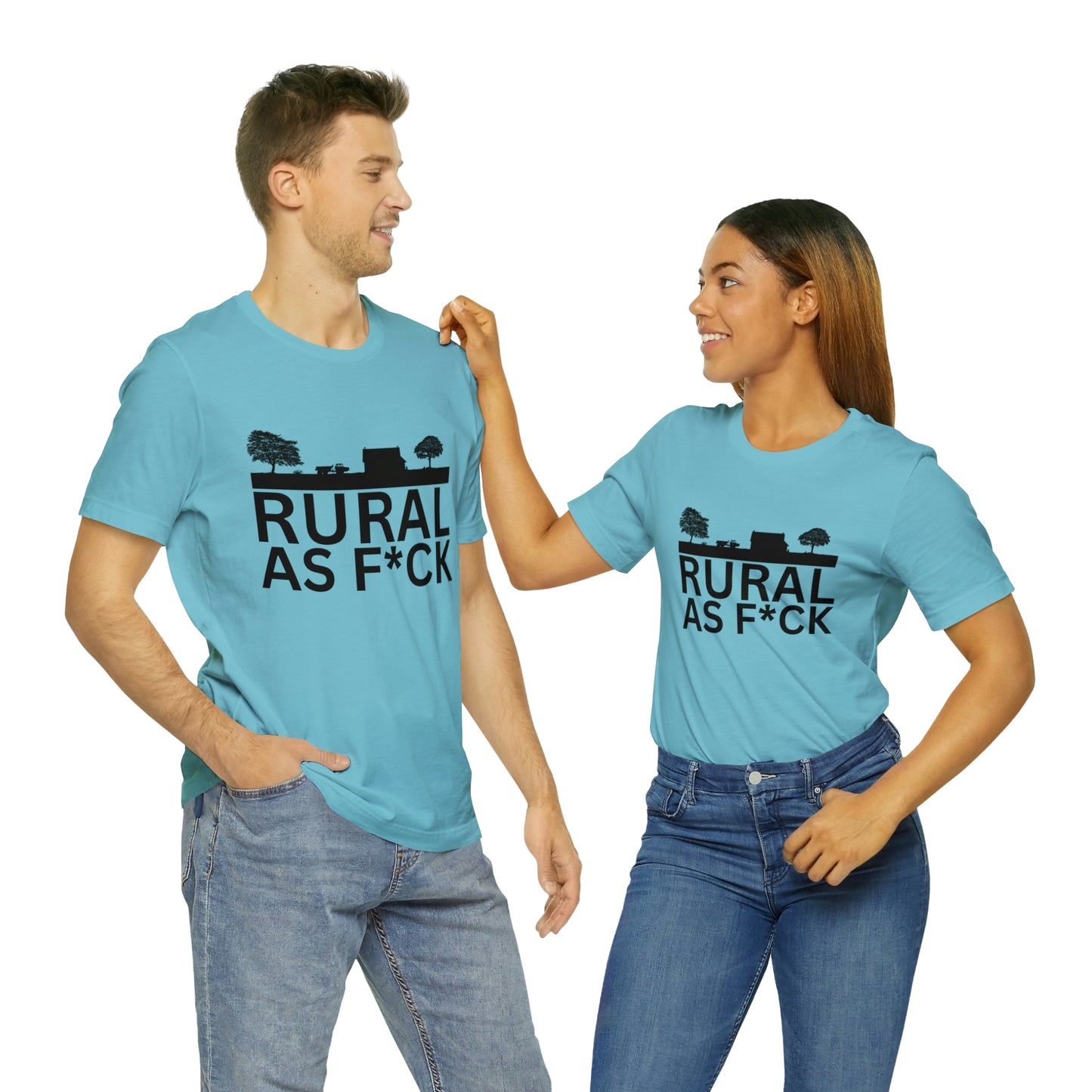 "Rural AF" One Sided Unisex Jersey Short Sleeve Tee (Printed on Front)