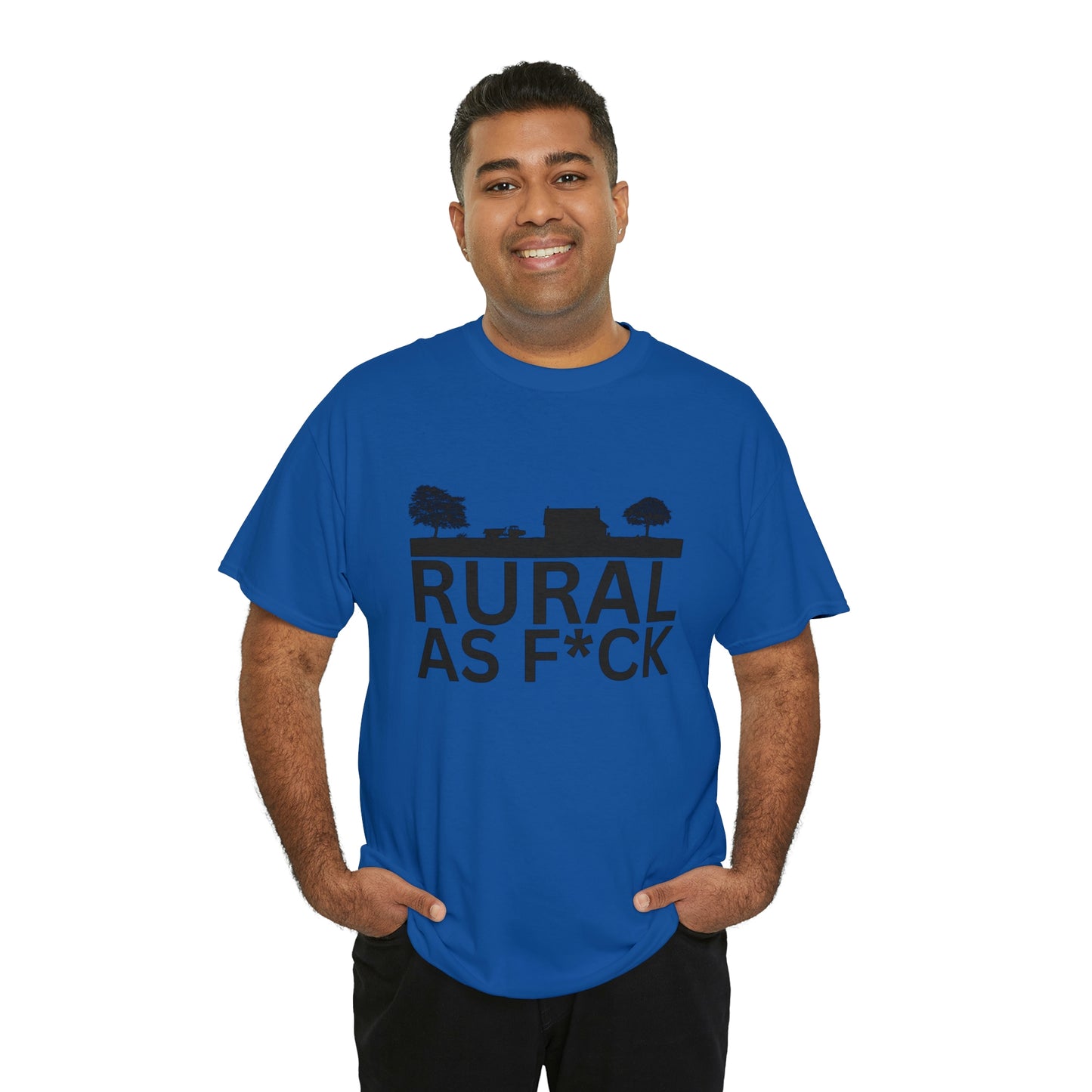 "Rural AF" One sided Gildan 5000 Unisex Heavy Cotton Tee (Printed on Front)