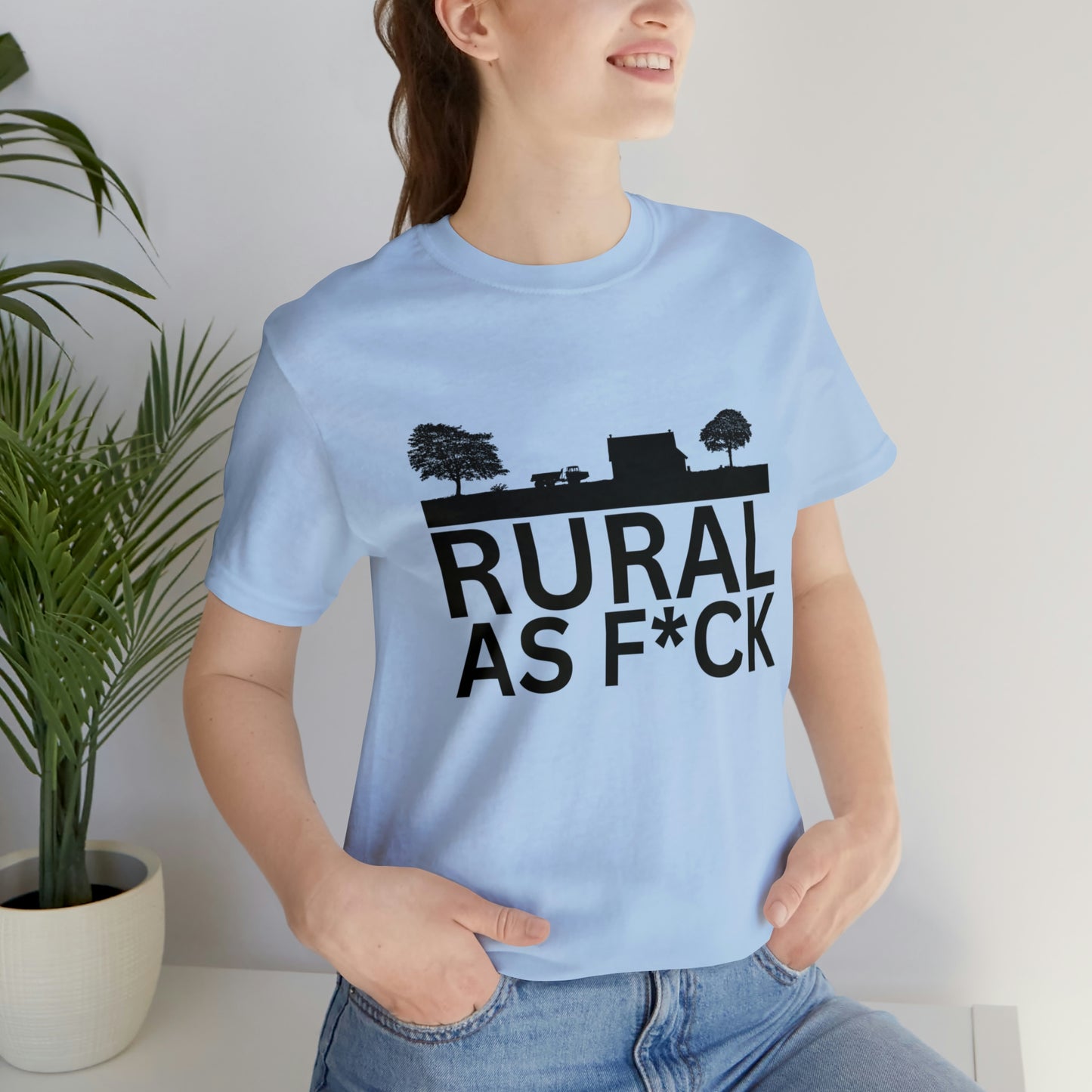 "Rural AF" One Sided Unisex Jersey Short Sleeve Tee (Printed on Front)