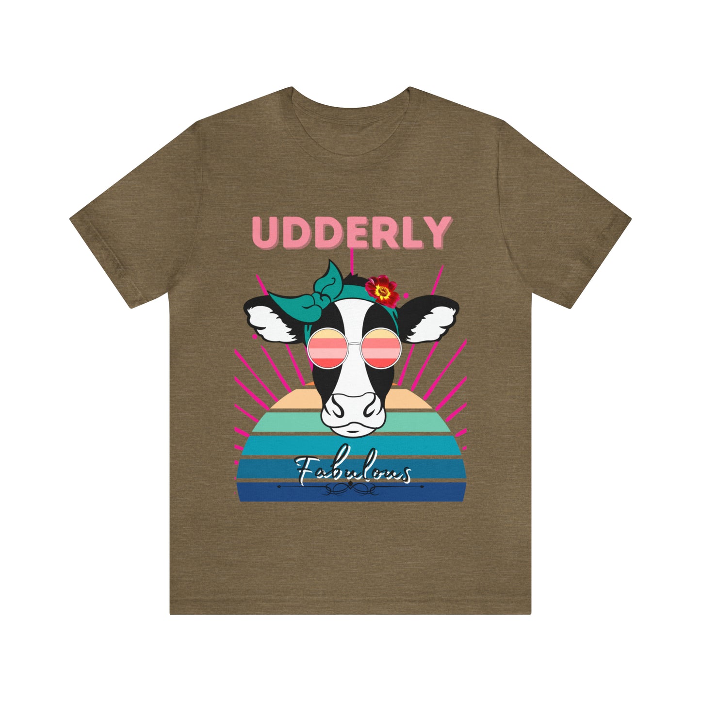 Udderly Fabulous Cow One Sided Unisex Jersey Short Sleeve Tee (Printed on front)